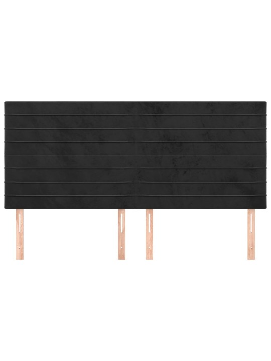 Voodipeatsid 4 tk, must, 80x5x78/88 cm, samet