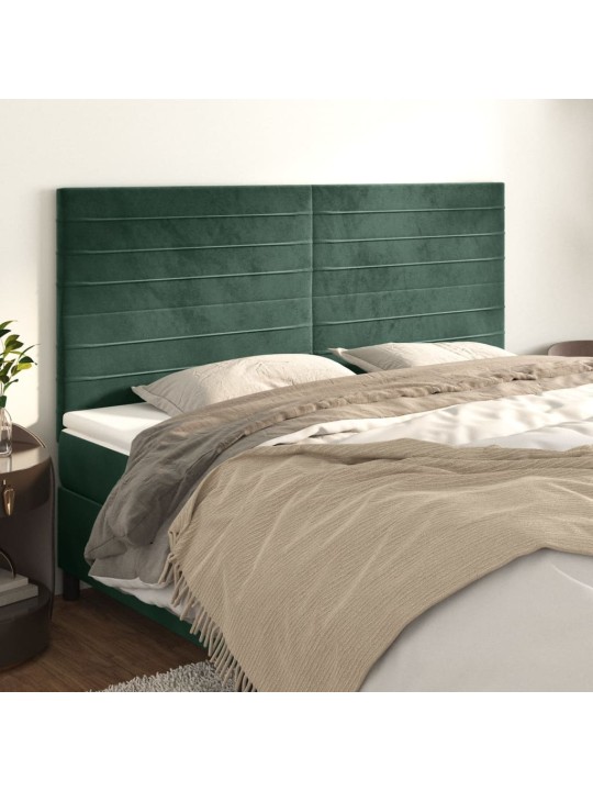 Voodipeatsid 4 tk, tumeroheline, 80x5x78/88 cm, samet