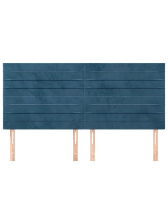 Voodipeatsid 4 tk, tumesinine, 80x5x78/88 cm, samet