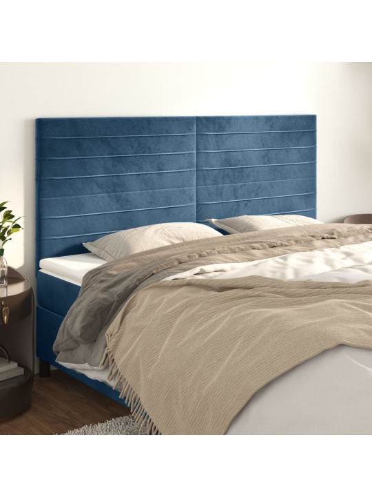 Voodipeatsid 4 tk, tumesinine, 80x5x78/88 cm, samet