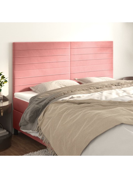 Voodipeatsid 4 tk, roosa, 80x5x78/88 cm, samet