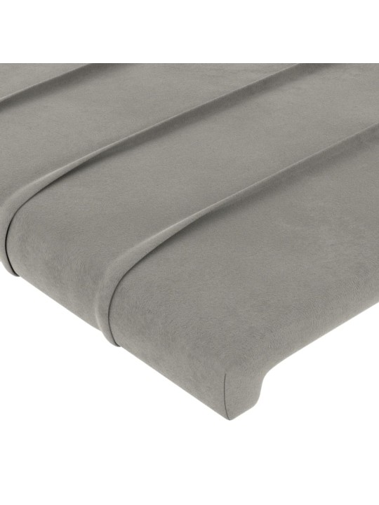 Voodipeatsid 4 tk, helehall, 90x5x78/88 cm, samet