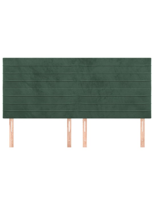 Voodipeatsid 4 tk, tumeroheline, 90x5x78/88 cm, samet