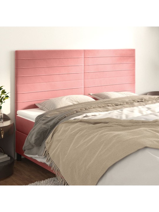 Voodipeatsid 4 tk, roosa, 90x5x78/88 cm, samet