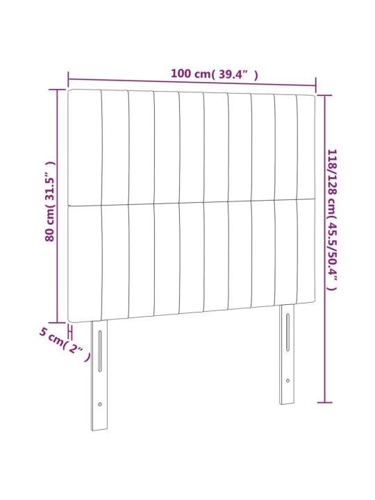 Voodipeatsid 2 tk, tumepruun, 100x5x78/88 cm, kangas