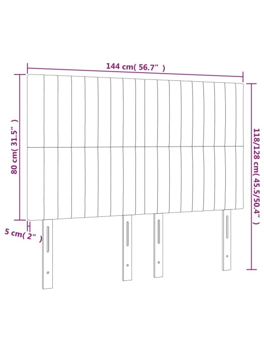 Voodipeatsid 4 tk, tumehall, 72x5x78/88 cm, kangas
