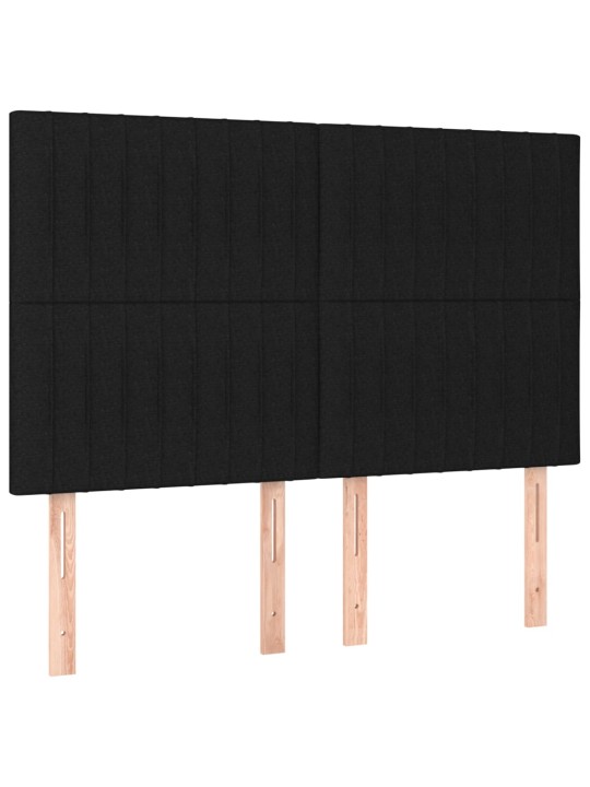 Voodipeatsid 4 tk, must, 72x5x78/88 cm, kangas