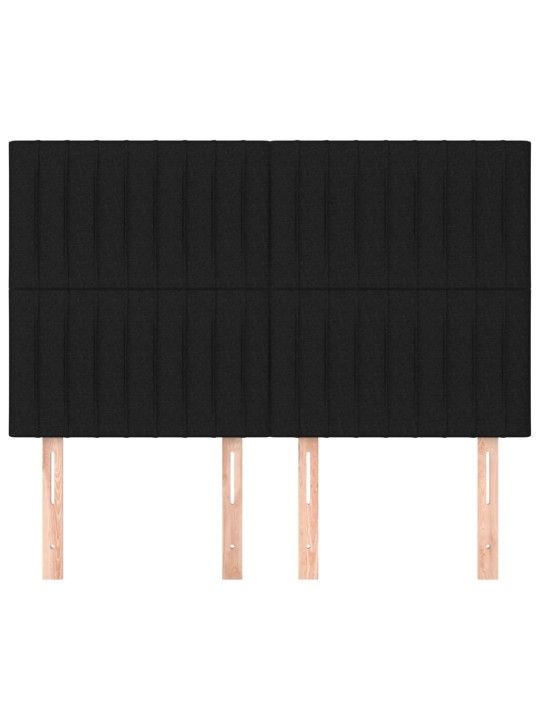 Voodipeatsid 4 tk, must, 72x5x78/88 cm, kangas