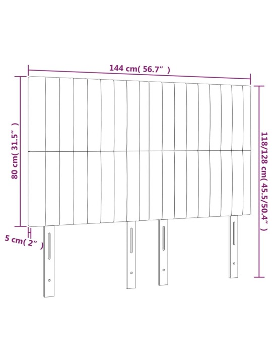 Voodipeatsid 4 tk, tumepruun, 72x5x78/88 cm, kangas