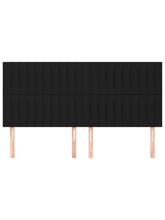 Voodipeatsid 4 tk, must, 80x5x78/88 cm, kangas