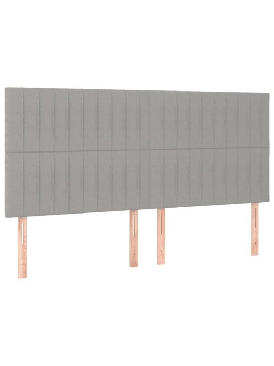 Voodipeatsid 4 tk, helehall, 100x5x78/88 cm, kangas