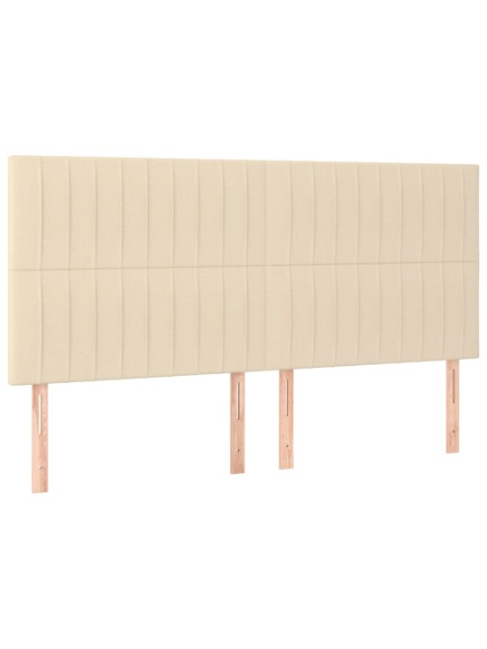 Voodipeatsid 4 tk, kreemjas, 100x5x78/88 cm, kangas