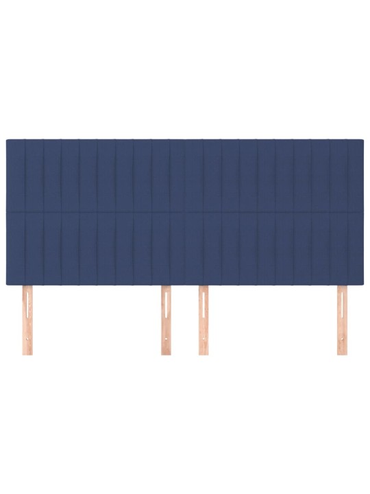 Voodipeatsid 4 tk, sinine, 100x5x78/88 cm, kangas