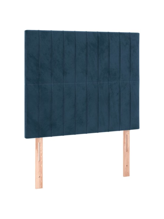 Voodipeatsid 2 tk, tumesinine, 80x5x78/88 cm, samet