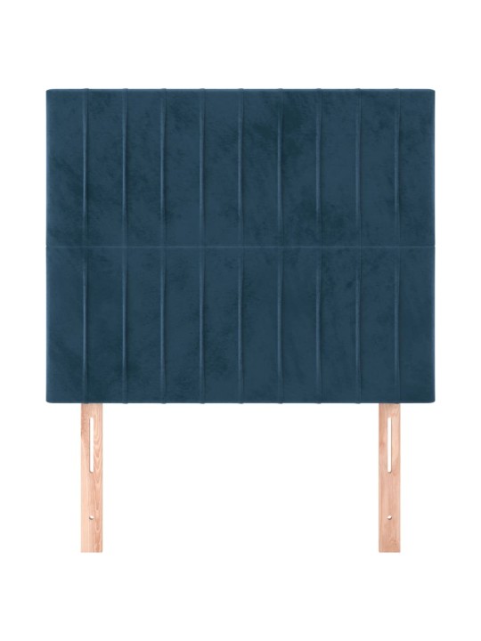 Voodipeatsid 2 tk, tumesinine, 80x5x78/88 cm, samet