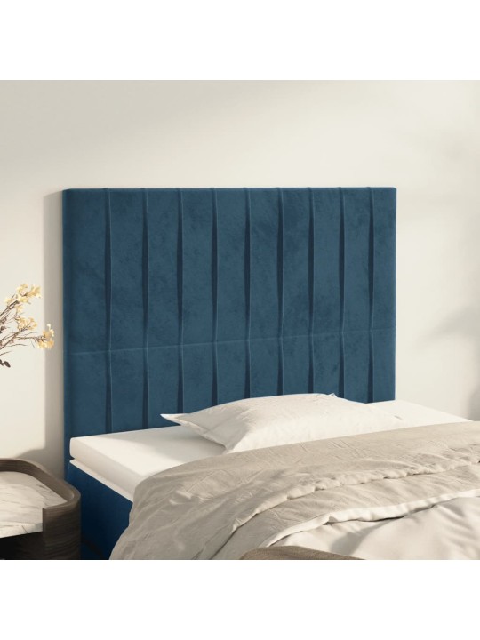 Voodipeatsid 2 tk, tumesinine, 80x5x78/88 cm, samet