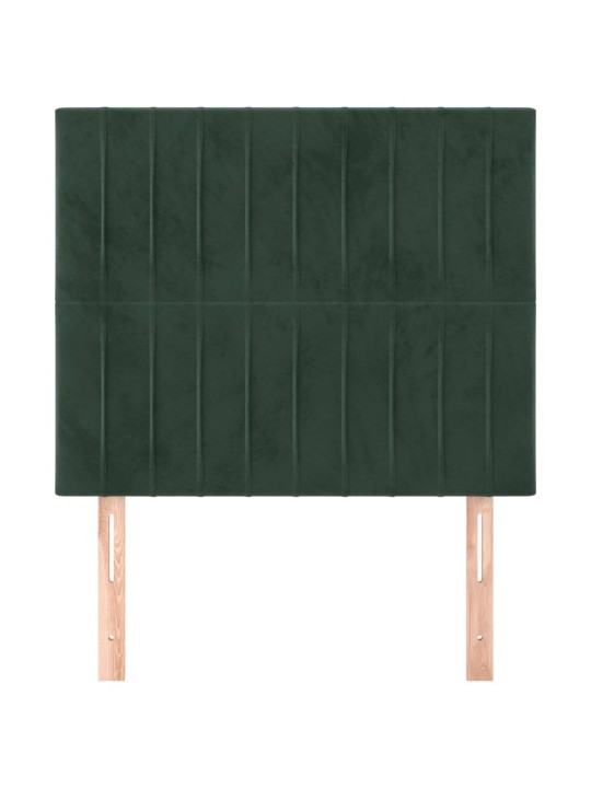 Voodipeatsid 2 tk, tumeroheline, 90x5x78/88 cm, samet