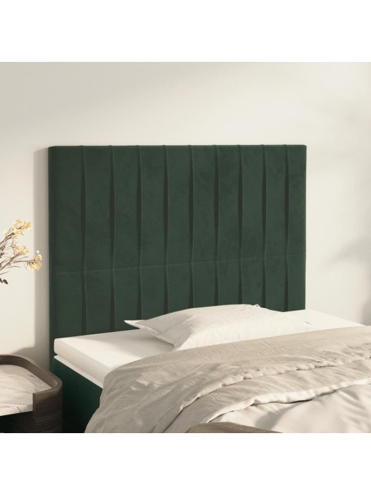 Voodipeatsid 2 tk, tumeroheline, 90x5x78/88 cm, samet