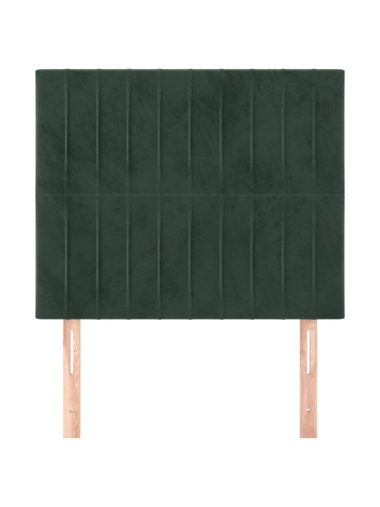 Voodipeatsid 2 tk, tumeroheline, 100x5x78/88 cm, samet
