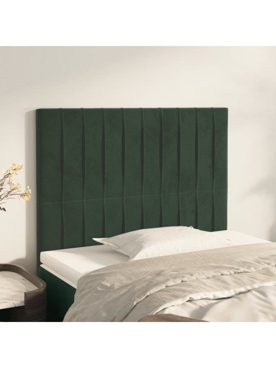 Voodipeatsid 2 tk, tumeroheline, 100x5x78/88 cm, samet