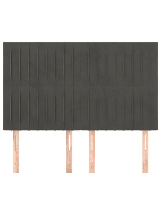 Voodipeatsid 4 tk, tumehall, 72x5x78/88 cm, samet