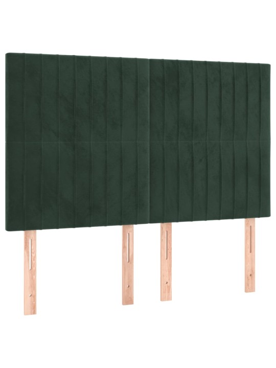 Voodipeatsid 4 tk, tumeroheline, 72x5x78/88 cm, samet