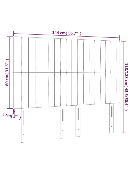 Voodipeatsid 4 tk, tumeroheline, 72x5x78/88 cm, samet