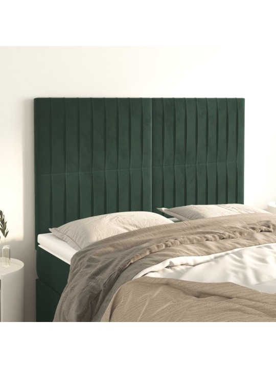 Voodipeatsid 4 tk, tumeroheline, 72x5x78/88 cm, samet