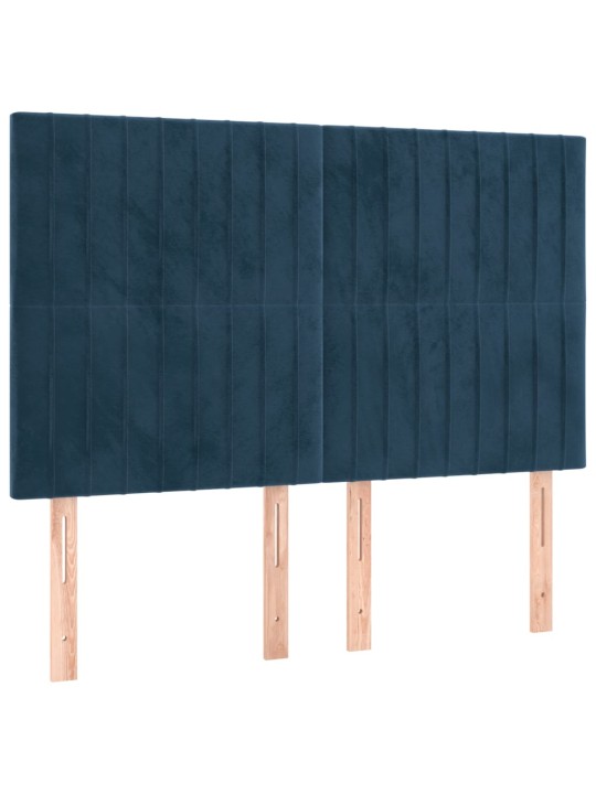 Voodipeatsid 4 tk, tumesinine, 72x5x78/88 cm, samet