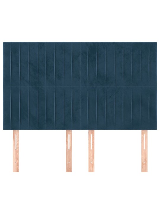 Voodipeatsid 4 tk, tumesinine, 72x5x78/88 cm, samet