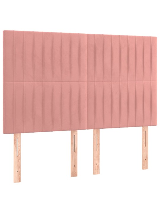 Voodipeatsid 4 tk, roosa, 72x5x78/88 cm, samet