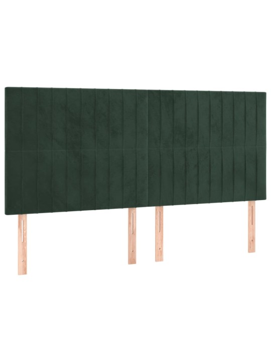 Voodipeatsid 4 tk, tumeroheline, 80x5x78/88 cm, samet
