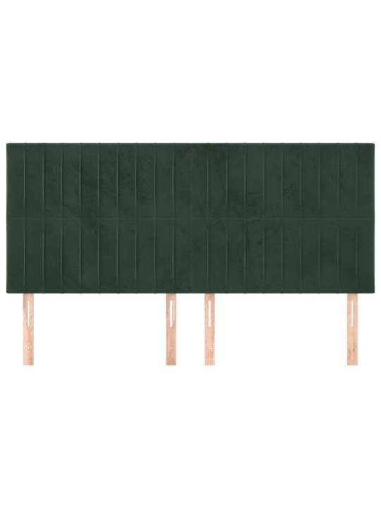 Voodipeatsid 4 tk, tumeroheline, 80x5x78/88 cm, samet