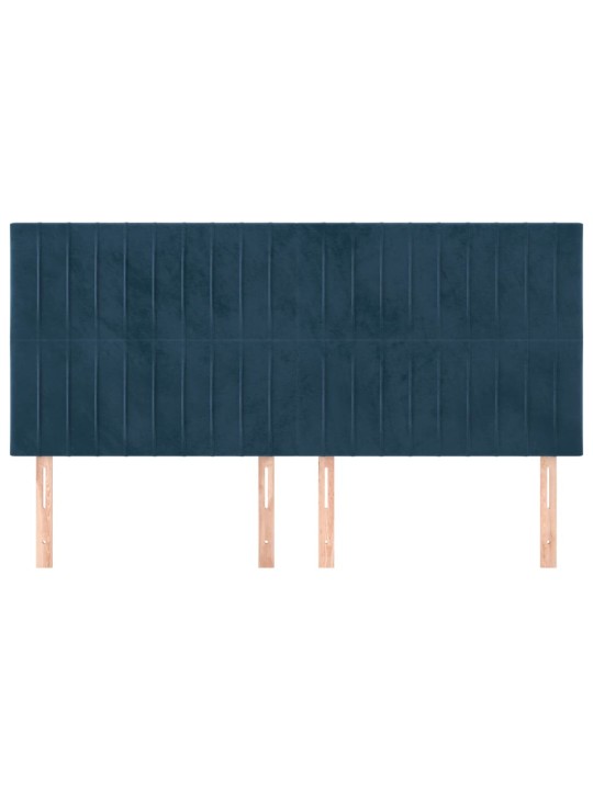 Voodipeatsid 4 tk, tumesinine, 80x5x78/88 cm, samet