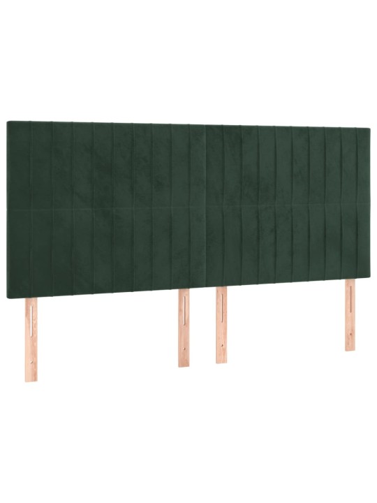 Voodipeatsid 4 tk, tumeroheline, 90x5x78/88 cm, samet