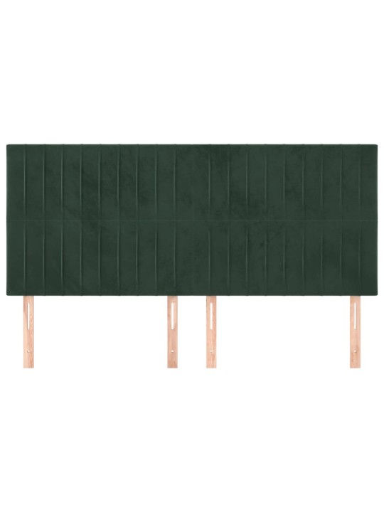 Voodipeatsid 4 tk, tumeroheline, 90x5x78/88 cm, samet