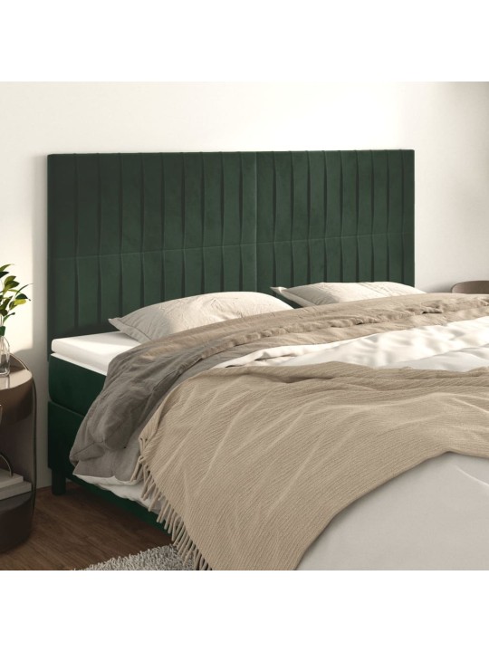 Voodipeatsid 4 tk, tumeroheline, 90x5x78/88 cm, samet