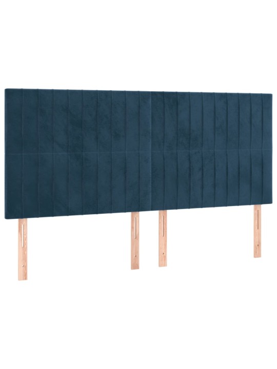Voodipeatsid 4 tk, tumesinine, 90x5x78/88 cm, samet
