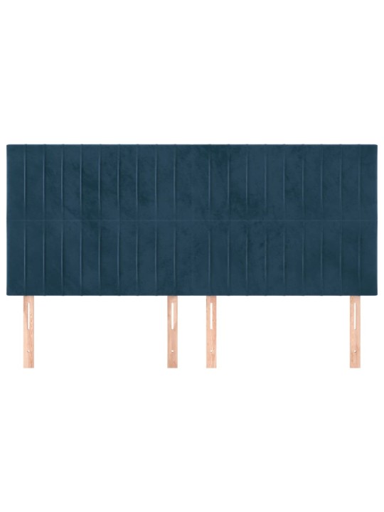 Voodipeatsid 4 tk, tumesinine, 90x5x78/88 cm, samet