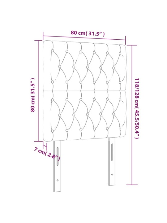 Voodipeatsid 2 tk, helehall, 80x7x78/88 cm, kangas