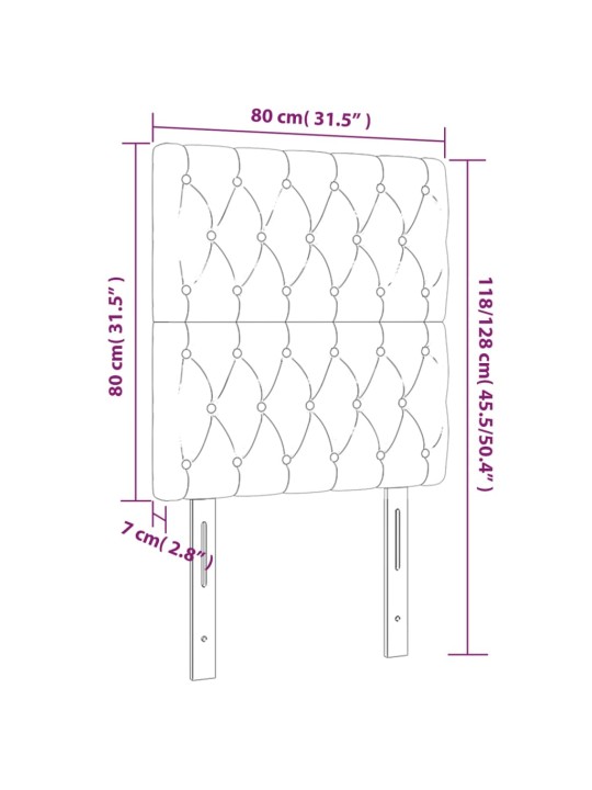 Voodipeatsid 2 tk, tumehall, 80x7x78/88 cm, kangas