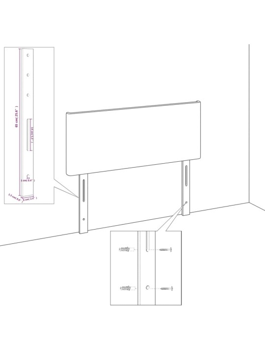 Voodipeatsid 4 tk, tumehall, 90x7x78/88 cm, kangas