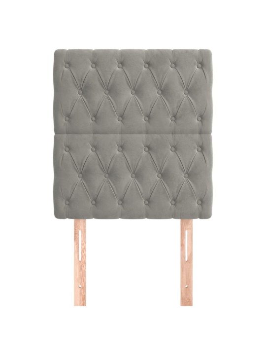 Voodipeatsid 2 tk, helehall, 80x7x78/88 cm, samet
