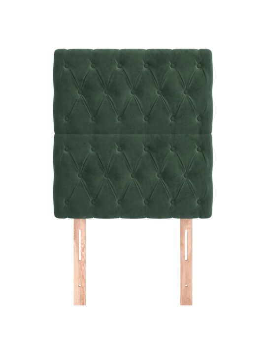 Voodipeatsid 2 tk, tumeroheline, 80x7x78/88 cm, samet