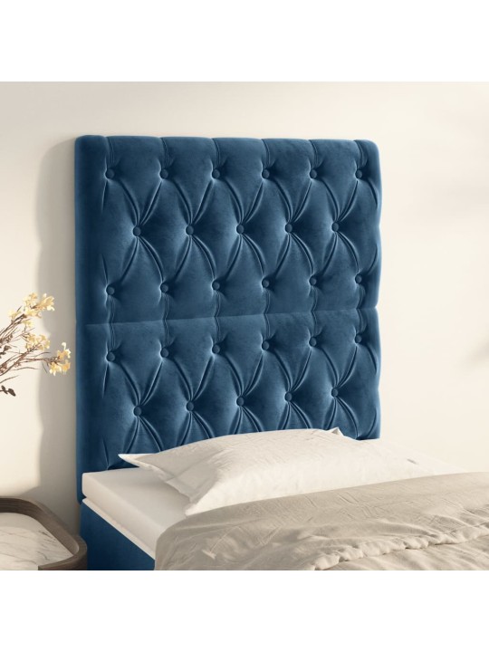Voodipeatsid 2 tk, tumesinine, 80x7x78/88 cm, samet