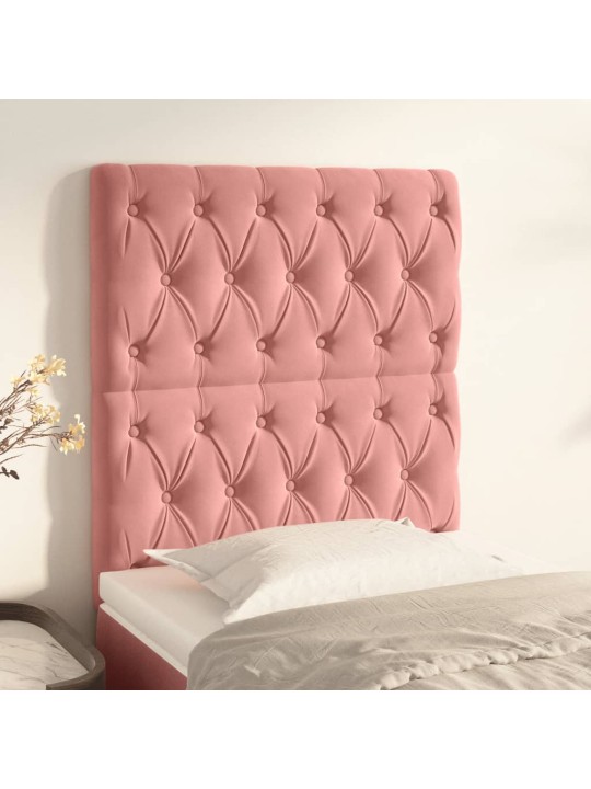 Voodipeatsid 2 tk, roosa, 80x7x78/88 cm, samet