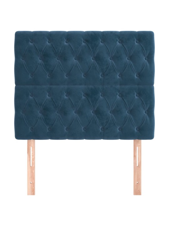 Voodipeatsid 2 tk, tumesinine, 90x7x78/88 cm, samet