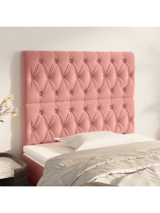 Voodipeatsid 2 tk, roosa, 90x7x78/88 cm, samet