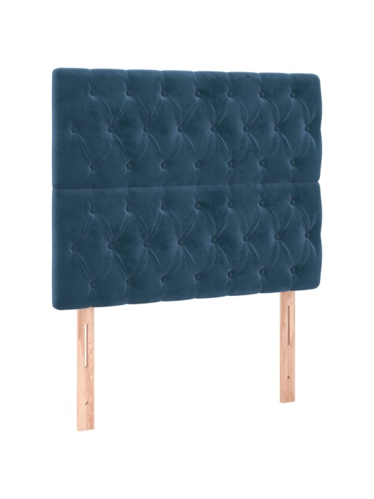 Voodipeatsid 2 tk, tumesinine, 100x7x78/88 cm, samet