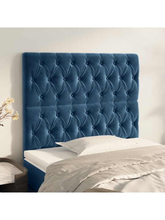 Voodipeatsid 2 tk, tumesinine, 100x7x78/88 cm, samet